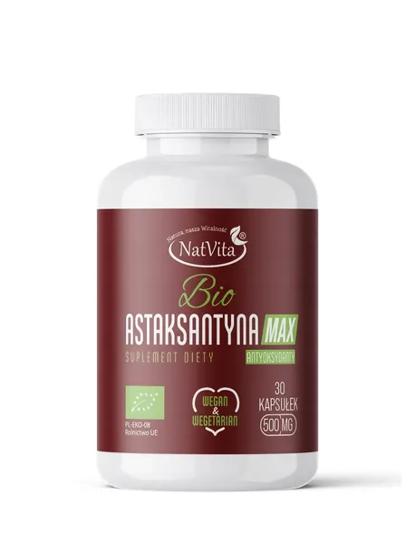 Astaksantyna BIO Astaxanthin Naturalna Antyoksydant 30 Kaps 12mg NatVita