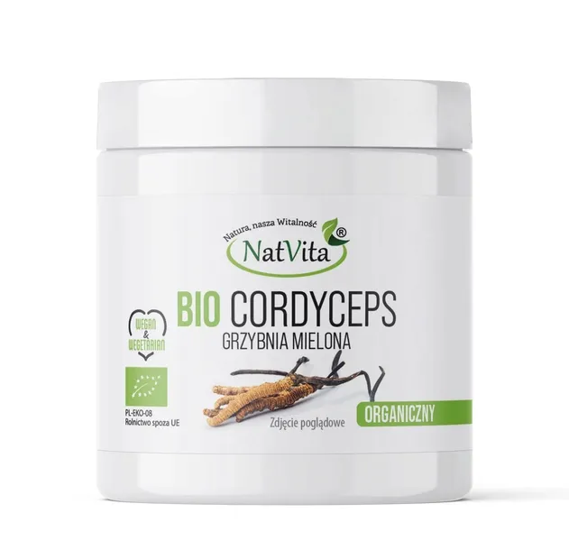Cordyceps Bio Maczużnik Chiński Grzybnia Mielona Ekologiczna 100g NatVita