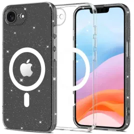 etui-tech-protect-flexair-magsafe-do-iphone-16e-glitter-przezroczyste-case