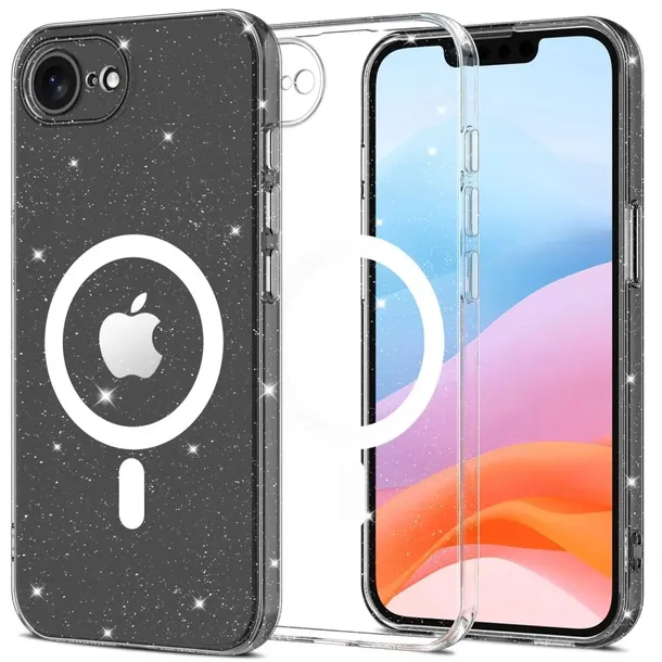 etui-tech-protect-flexair-magsafe-do-iphone-16e-glitter-przezroczyste-case-kolor-bezbarwny