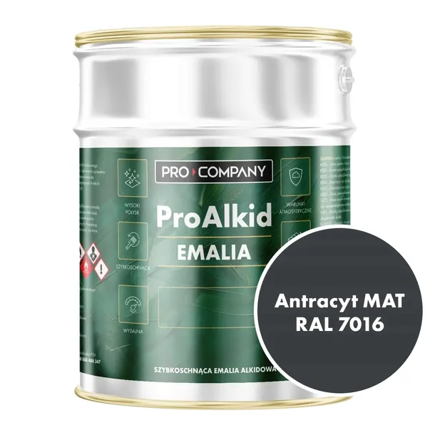 PRO ALKID szybkoschnąca emalia alkidowa 10l Antracyt Mat RAL 7016