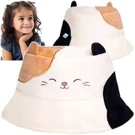 kapelusz-czapka-z-uszami-squishmallows-pluszowa-bezowa-miekka-kotek-cameron