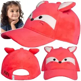 czapka-z-daszkiem-squishmallows-regulowana-pluszowa-czerwona-lisek-fifi