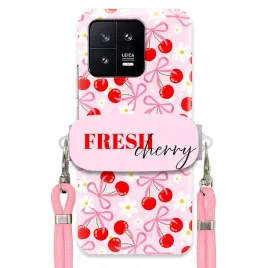 etui-do-xiaomi-13-case-uchwyt-sznurek-roz-fresh-cherry-wisienki-kokardki