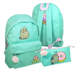 plecak-pusheen-z-kieszonka-mietowy-piornik-donut