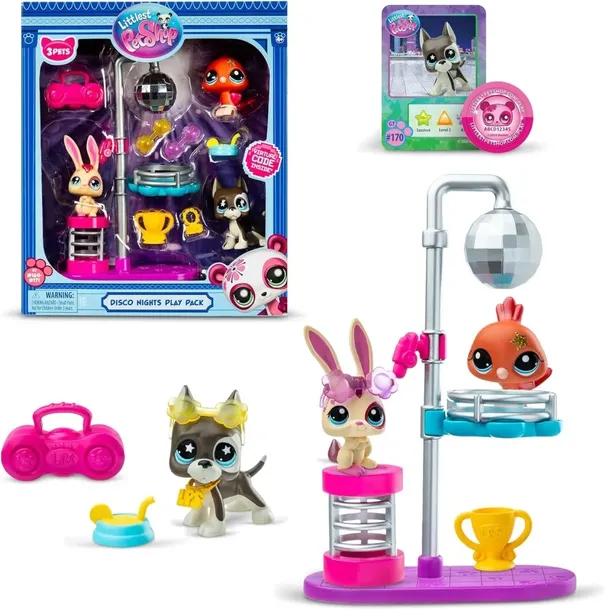 Littlest Pet Shop Zestaw Disco Night 3 Figurki #169-171 LPS00637