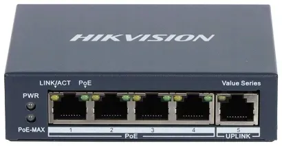 switch-poe-ds-3e0505p-e-m-4-portowy-hikvision-stan-nowy-waga-z-opakowaniem-0-694-kg