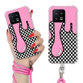 etui-do-xiaomi-13-antishock-mocne-sznurek-rozowy-szachownica-trend-wzor