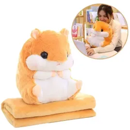 maskotka-przytulanka-poduszka-chomik-z-kocykiem-koc-100x160cm-bezowa