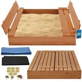 duza-piaskownica-zamykana-100-cm-dla-dzieci-z-lawkami-brazowa-impregnowana