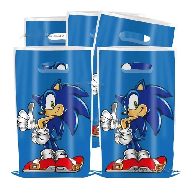 TOREBKI FOLIOWE WORECZKI NA PREZENTY OZDOBNE urodziny 10szt SONIC