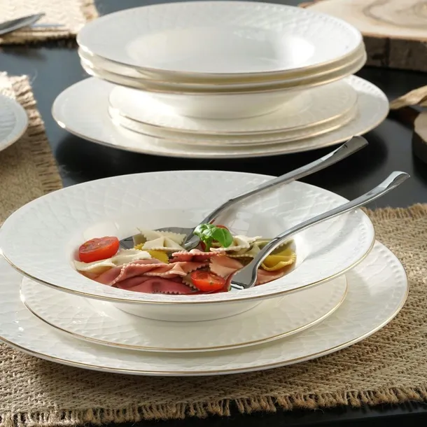 VILLA ITALIA Serwis obiadowy porcelanowy na 6 osób ROMA GOLD