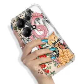 etui-anti-shock-do-xiaomi-poco-m6-pro-pancerne-zabawne-zwierzeta-pink-wzory