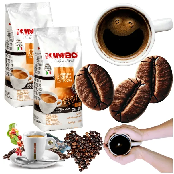 Kawa ziarnista 1kg x2 opak. Kimbo Espresso Crema Intensa mieszana Włoska