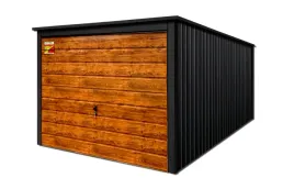 garaz-blaszany-3x6-lux-spad-dachu-do-tylu-drewnopodobna-brama-producent