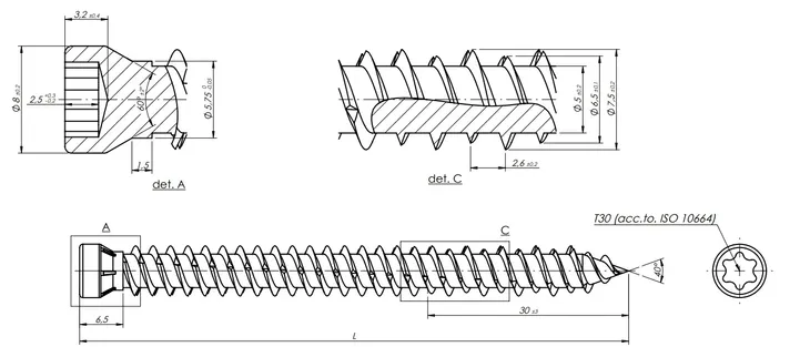wkrety-do-oscieznic-75-x-112-mm-walcowe-wkrety-do-okien-torx-stan-nowy-dlugosc-wkreta-112-mm