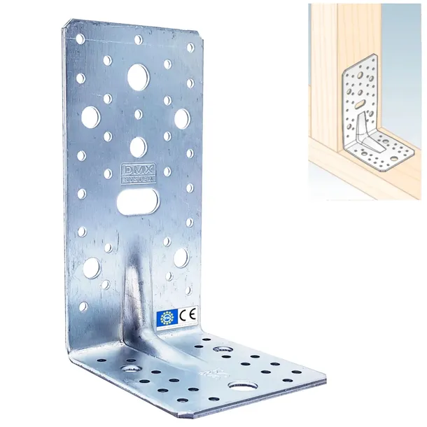 KP6 KĄTOWNIK CIESIELSKI MONTAŻOWY Z PRZETŁOCZENIEM 172x105x90x3,0 ŁĄCZNIK