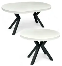 stol-bialy-okragly-o100-rozkladany-do-200-cm-czarne-nogi-x-metalowe