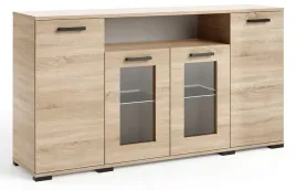 komoda-fabio-160-cm-sonoma-z-polkami-i-przeszkleniem