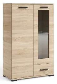 witryna-komoda-fabio-80-cm-sonoma-z-polkami-i-przeszklonym-frontem