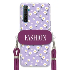 etui-do-realme-x2-case-fashion-kwiaty-stokrotki-uchwyt-sznurek-fioletowy