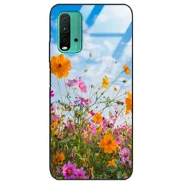 etui-do-xiaomi-redmi-9t-glass-kwiaty-wiosna-energia-zielen-kobiece-wzory