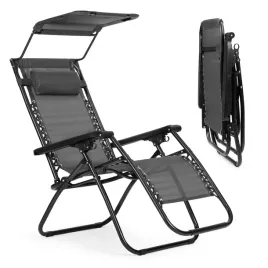 lezak-ogrodowy-plazowy-regulacja-oparcia-ruchomy-daszek-multigarden-szary