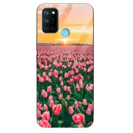 etui-do-realme-c17-glass-kwiaty-wiosna-spring-energia-zielen-kobiece-wzory
