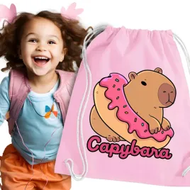 worek-rozowy-workoplecak-do-przedszkola-dla-dziwczynki-kapibara-capybara