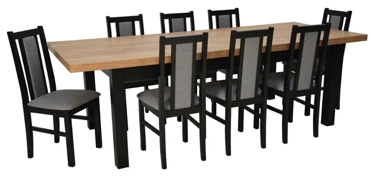 STÓŁ rozkładany 100x200/300cm + 8 KRZESEŁ drewnianych WYBÓR