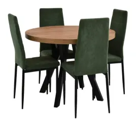 stol-okragly-100x100-200cm-i-4-krzesla-tapicerowane-sztruks-kolory