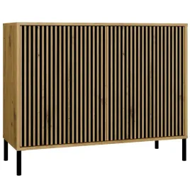 komoda-kamaro-2d-slim-dab-artisan-szafka-lamele-front-ryflowany-do-salonu