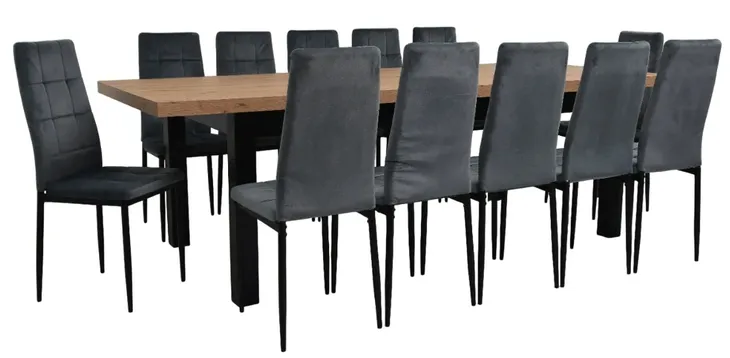 Stół z Krzesłami Do Salonu Jadalni Stół 100x200/300 cm Krzesła Tapicerowane