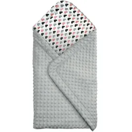dzieciecy-kocyk-minky-75x100-cm-szary-kolorowe-serca-miekki-pluszowy