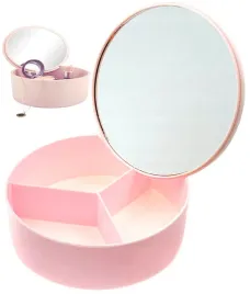 Zdjęcie produktu ORGANIZER NA KOSMETYKI BIŻUTERIĘ Z LUSTERKIEM WIELOFUNKCYJNY SZKATUŁKA