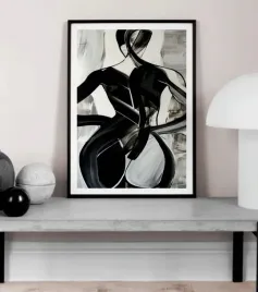 plakat-na-sciane-abstrakcyjna-malowana-dama-w-stylu-modern-70x50cm