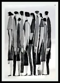 plakat-na-sciane-rysunkowy-tlum-ludzi-abstrakcja-nowoczesny-wyglad-70x50cm
