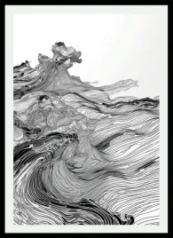 plakat-na-sciane-wzburzone-fale-oceanu-monochrom-nowoczesny-styl-70x50cm