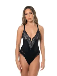 body-damskie-heyshape-czarne-z-koronka-m