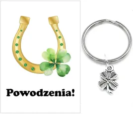 prezent-zakonczenie-roku-szkolnego-dzien-dziecka-brelok-uczen-koniczynka