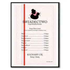 plakat-obraz-70x50-prezent-na-dzien-mamy-swiadectwo-najlepszej-mamy