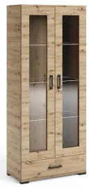 witryna-wysoka-fabio-80-cm-artisan-z-polkami-szuflada-i-przeszkleniem