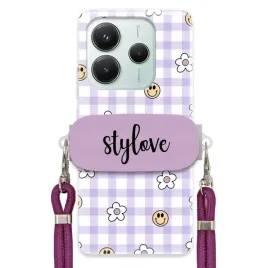 etui-do-xiaomi-redmi-note-14-5g-stylowe-kwiatki-uchwyt-sznurek-fioletowy
