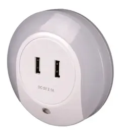 tracon-lampka-nocna-wtykowa-z-portem-usb-230vac-04w-8lm-cds-2xusb-nlusb