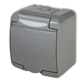 karlik-junior-gniazdo-poj-popielate-z-u-klapka-popielata-ip54-10ghe-1p