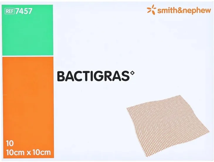 BACTIGRAS 10x10cm opatrunek z chlorhexydyną 10 szt