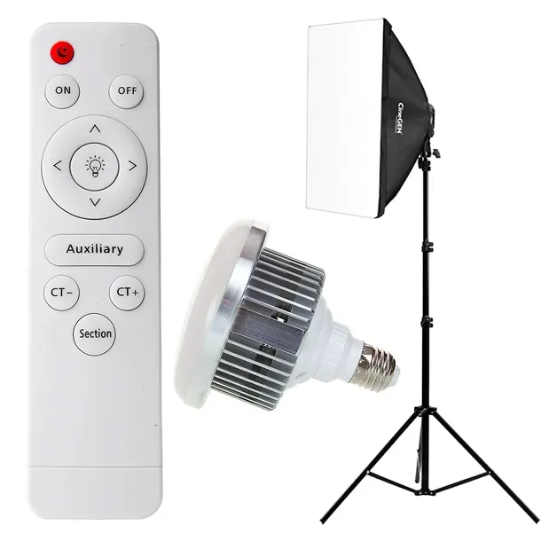 Soft box z pilotem Lampa 50x70cm + żarówka 85W LED