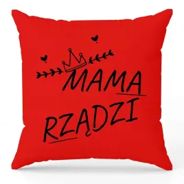 poduszka-czerowna-ozdobna-dla-mamy-mama-rzadzi-prezent-dzien-mamy-wzory
