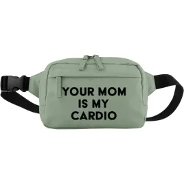 nerka-saszetka-dusty-green-your-mom-is-my-cardio-dla-kumpla-zabawny-prezent