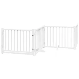 skladana-bramka-dla-psa-z-drzwiami-4-panele-biala-320-cm